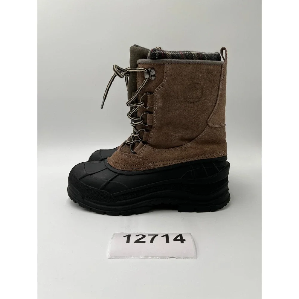 Weatherproof Duck Boots Mens 8 Brown Excellent Plaid Lined Winter Suede